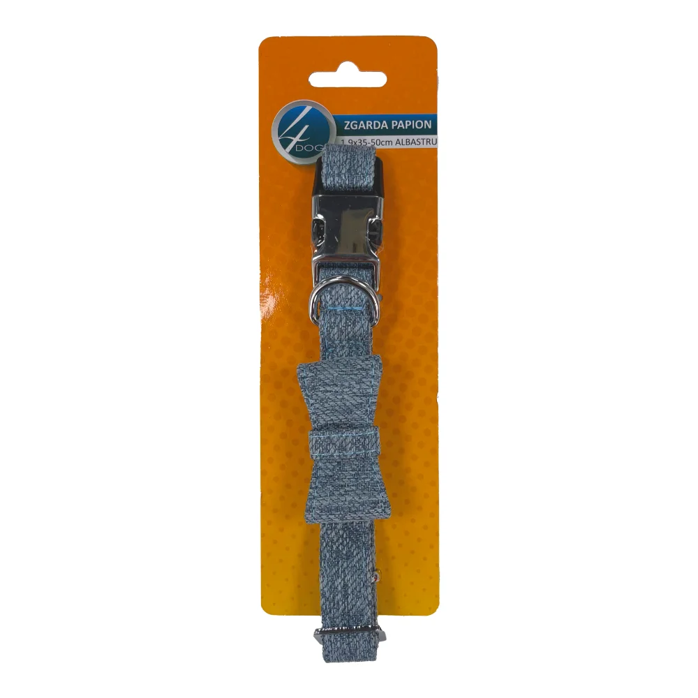 4DOG Zgarda Papion, Albastru, 1,9x35-50 cm