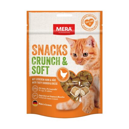 Recompense pentru Pisica Adult, MERA Crunch Soft, Pernute, Pui, 200g