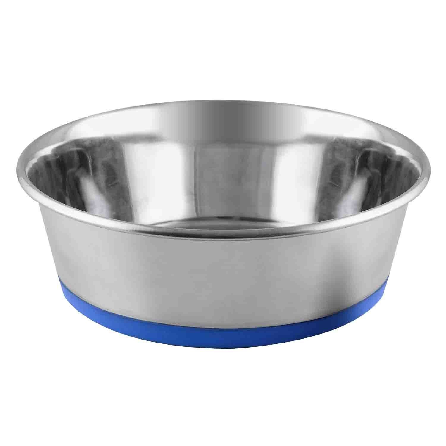 Castron, 4DOG, Inox, Baza Antiderapanta, Albastru, 0.36L, 11cm