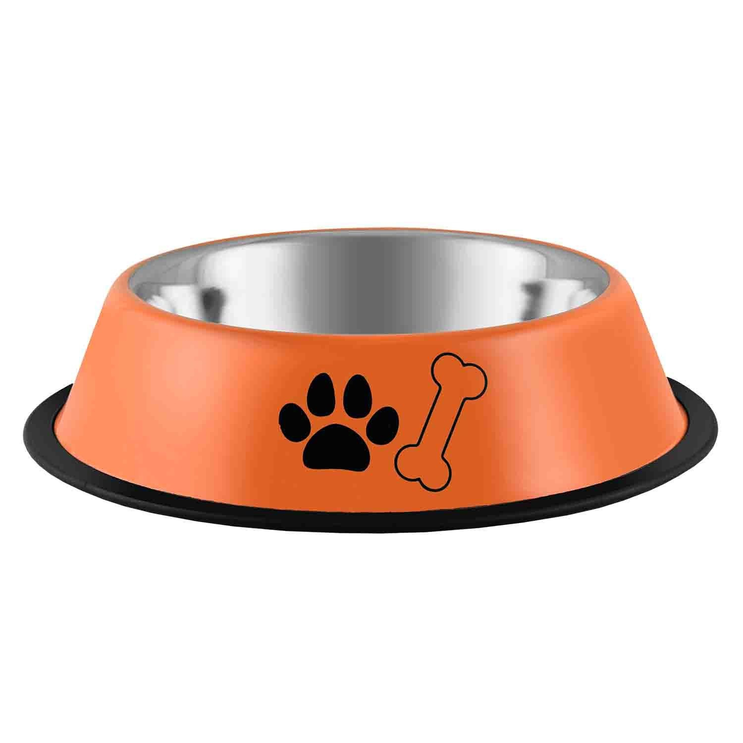 Castron Antiderapant, 4DOG, Inox, Portocaliu, 1.90L, 22cm