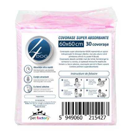 Covorase Igienice 4DOG 60x60cm 30buc