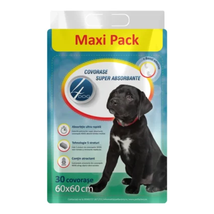 Covorase Igienice 4DOG 60x60cm 30buc