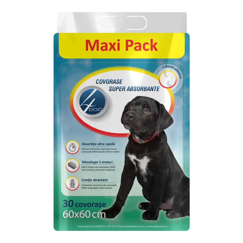 Covorase Igienice 4DOG 60x60cm 30buc