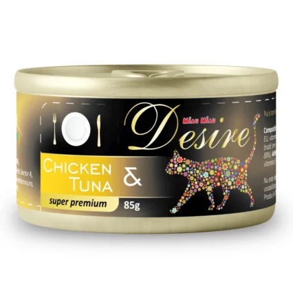 DESIRE Conserva, Hrana Umeda Pisica Adult, Pui File si Ton in Gelatina, 85g ,   DELISTAT