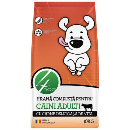 Hrana Uscata Caini 4DOG Adult cu Vita 10kg ,   DELISTAT
