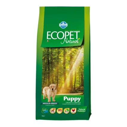 Hrana Uscata Caini ECOPET NATURAL Puppy Medium 12kg