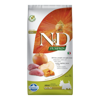 ND Pumpkin, Hrana Uscata Caine Adult, Talie Mica, Mistret si Mar, 7kg