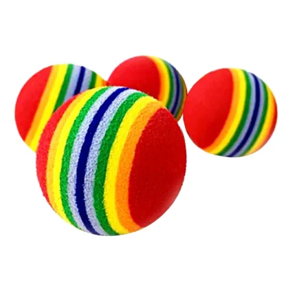 MIAU MIAU Jucarie pentru Pisica, Minge din Cauciuc, 4 bucati