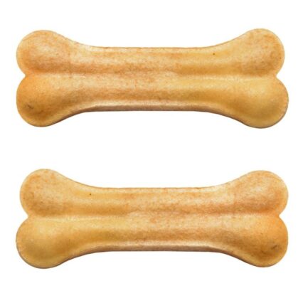 Recompense pentru Caine Adult, 4DOG, Oase din Piele Presata, 10cm, 2 bucati