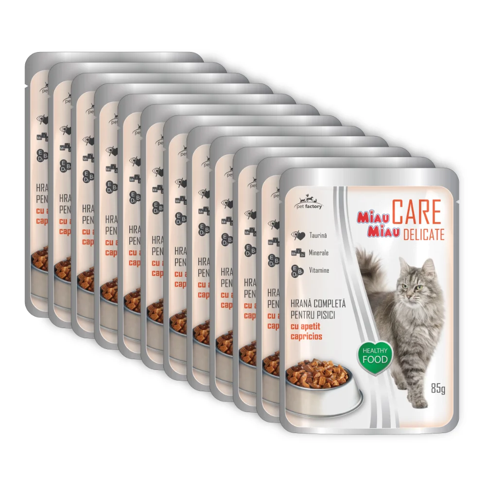 Pachet Economic Hrana Umeda Pisici MIAU MIAU Care Delicate Macrou in Sos 12x85g , DELISTAT