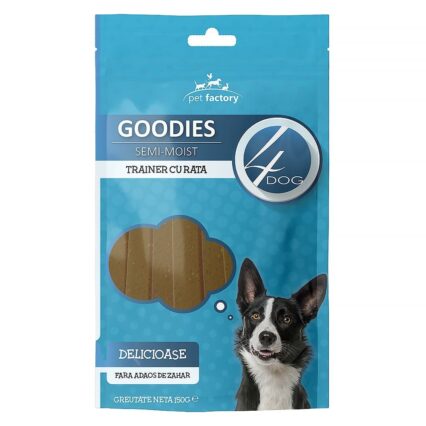 Recompense pentru Caine Adult, 4DOG GOODIES Trainer, Fasii cu Rata, 150g