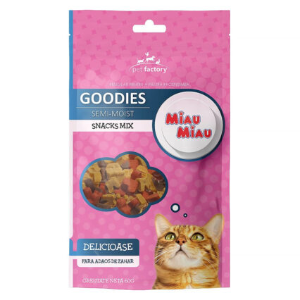 Recompense pentru Pisica Adult, MIAU MIAU Goodies Snacks, Mix, 60g