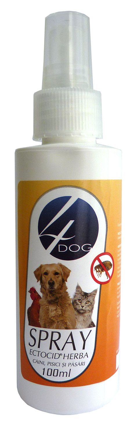 Spray Caini 4DOG Antiparazitara Ectocid Herba 100ml