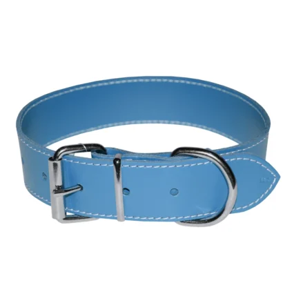 4DOG Zgarda pentru Caine din Piele, Albastru, Nr. 2, 20 450 mm